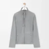 Zip-up jacket in suede lambskin Light Grey
