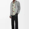 Zip-up jacket in suede lambskin Light Grey