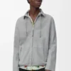 Zip-up jacket in suede lambskin Light Grey