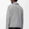 Zip-up jacket in suede lambskin Light Grey