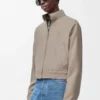 Zip-up jacket in wool and cashmere Beige Melange Zip-up jacket in wool and cashmere Beige Melange