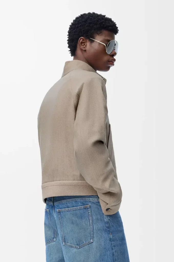 Zip-up jacket in wool and cashmere Beige Melange Zip-up jacket in wool and cashmere Beige Melange