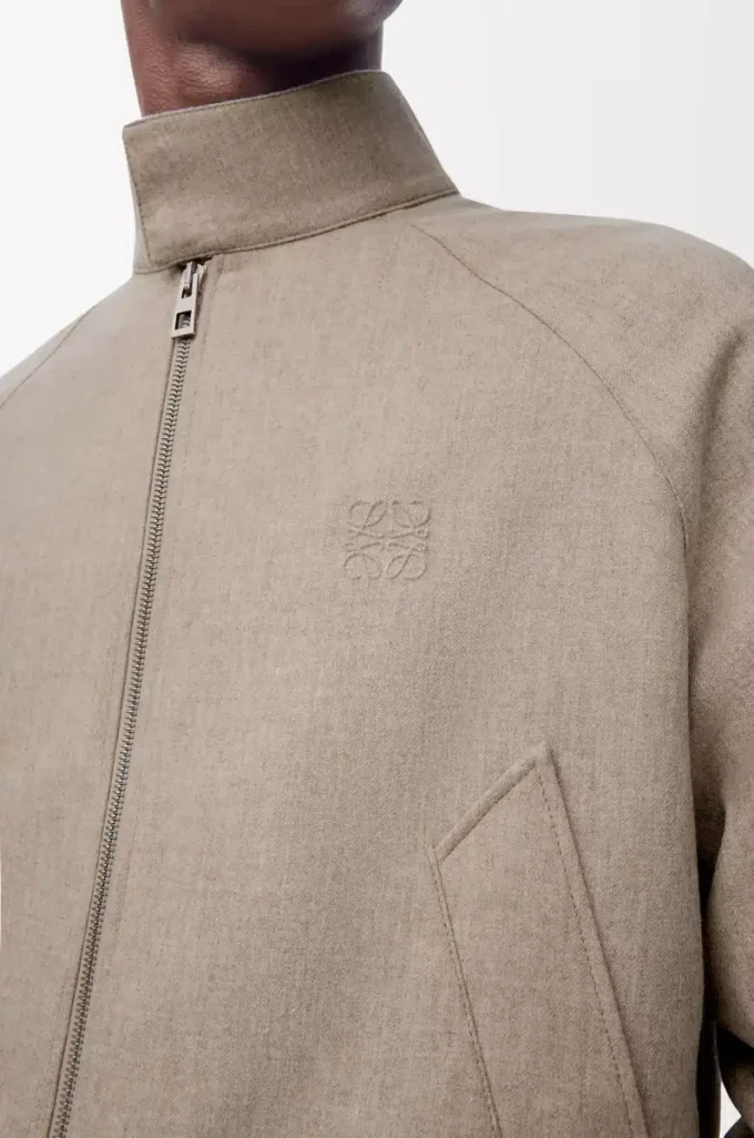 Zip-up jacket in wool and cashmere Beige Melange Zip-up jacket in wool and cashmere Beige Melange