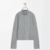 Zip-up jacket in wool Light Grey