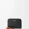 Zipped coin purse in shiny nappa calfskin Black/Squirrel Zipped coin purse in shiny nappa calfskin Black/Squirrel
