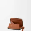 Zipped coin purse in shiny nappa calfskin Black/Squirrel Zipped coin purse in shiny nappa calfskin Black/Squirrel