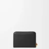 Zipped coin purse in shiny nappa calfskin Black/Squirrel Zipped coin purse in shiny nappa calfskin Black/Squirrel