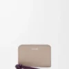 Zipped coin purse in shiny nappa calfskin Clay/Plum Zipped coin purse in shiny nappa calfskin Clay/Plum