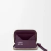 Zipped coin purse in shiny nappa calfskin Clay/Plum Zipped coin purse in shiny nappa calfskin Clay/Plum